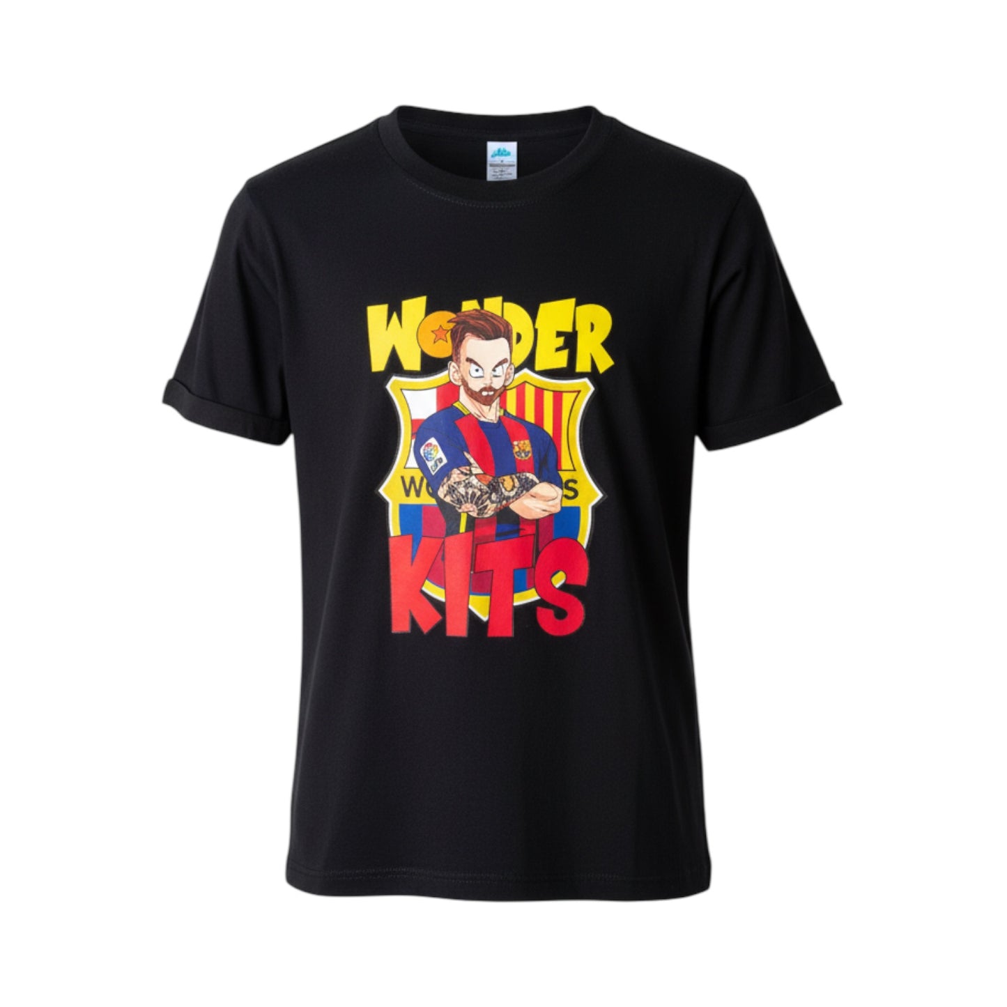 Cartoon Graphic Youth Shirt -Barcelona Black