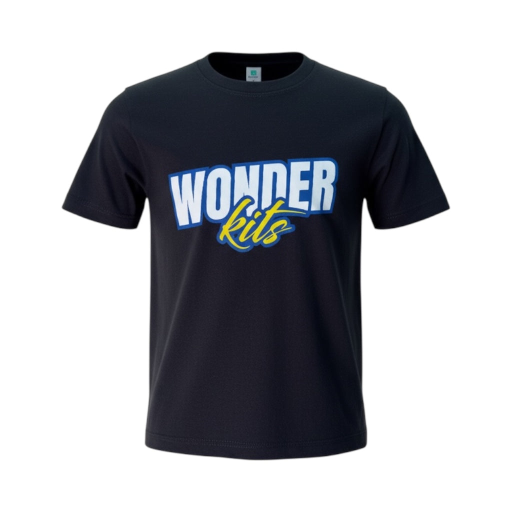 Wonder Kits Sports Youth T- Shirt - Black/White