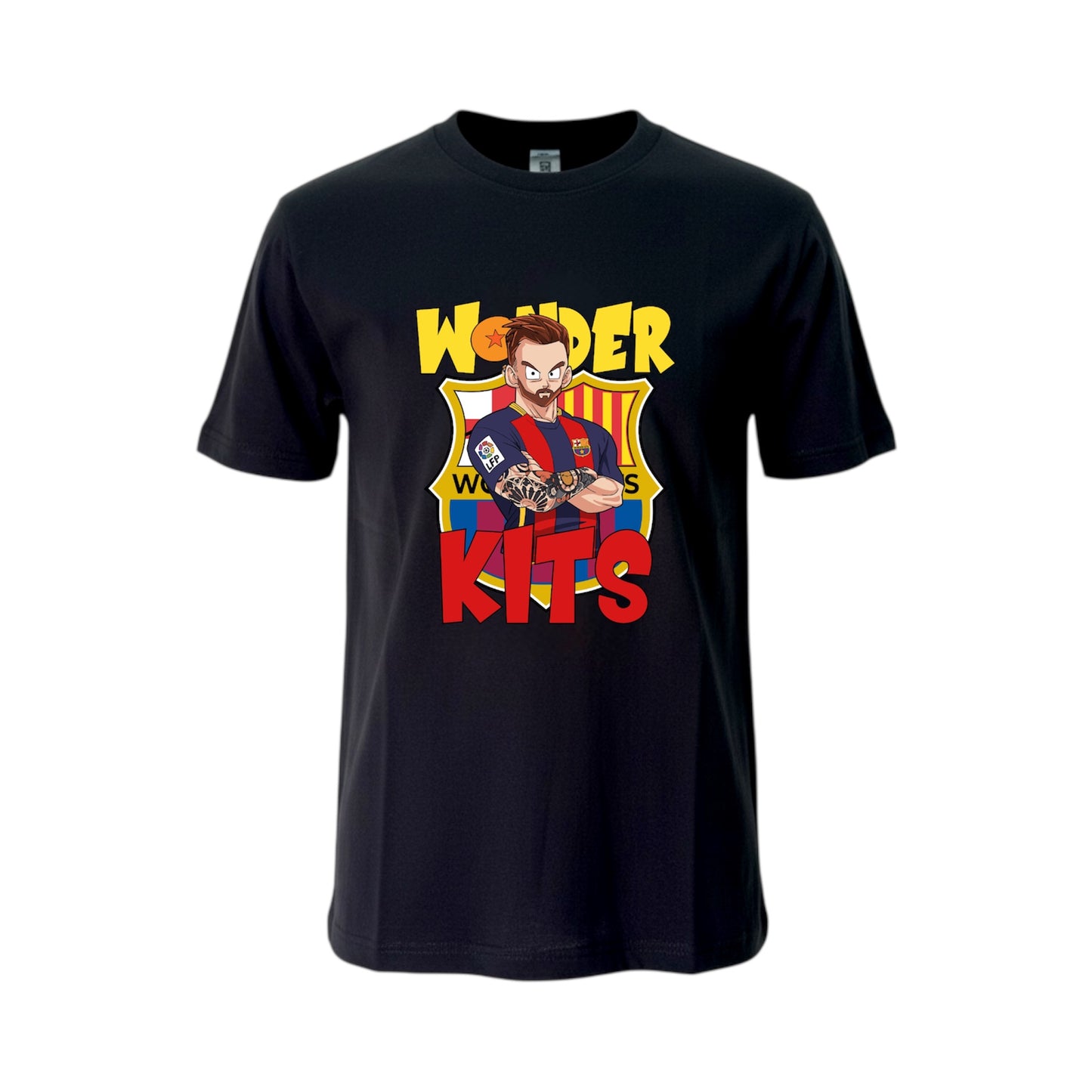 Cartoon Graphic Youth Shirt -Barcelona Black