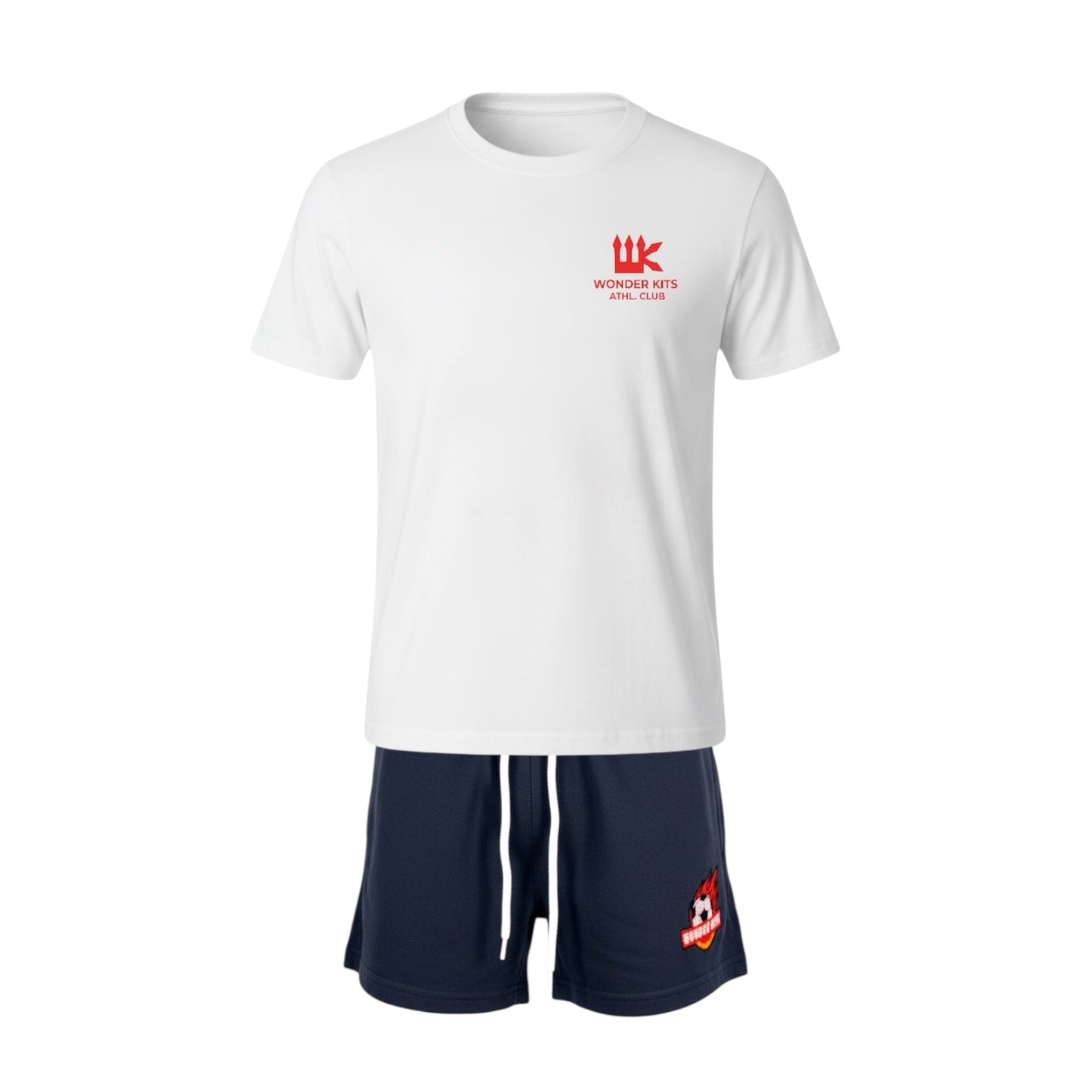 Fleece Shorts Youth Outfit Set - Logo Red