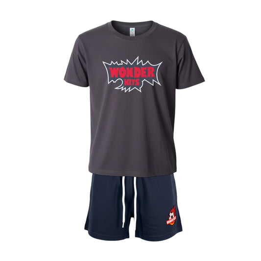 Fleece Shorts Youth Outfit Set - Gray