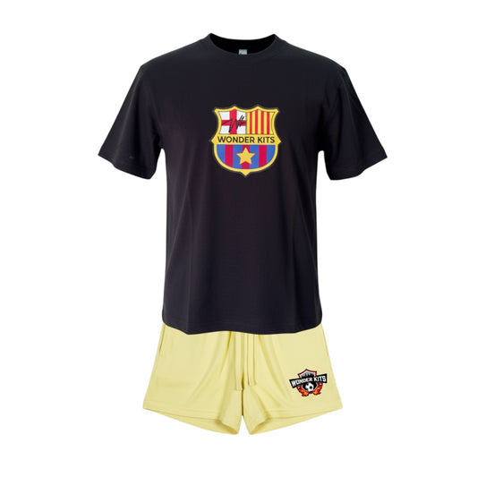 Barca Fleece Shorts Youth Outfit Set - Yellow