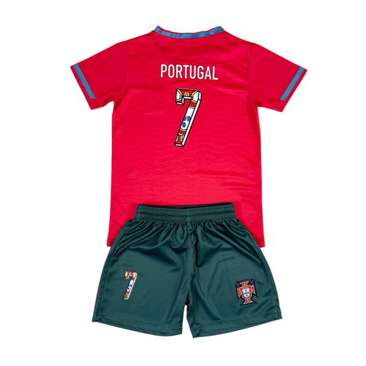 Portugal #7 Youth soccer Jersey set