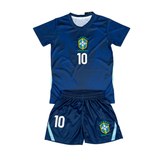 Brazil #10 Youth soccer Jersey set - Midnight Blue