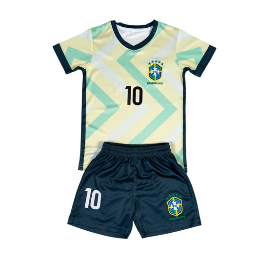 Brazil #10 Youth soccer Jersey set - Green