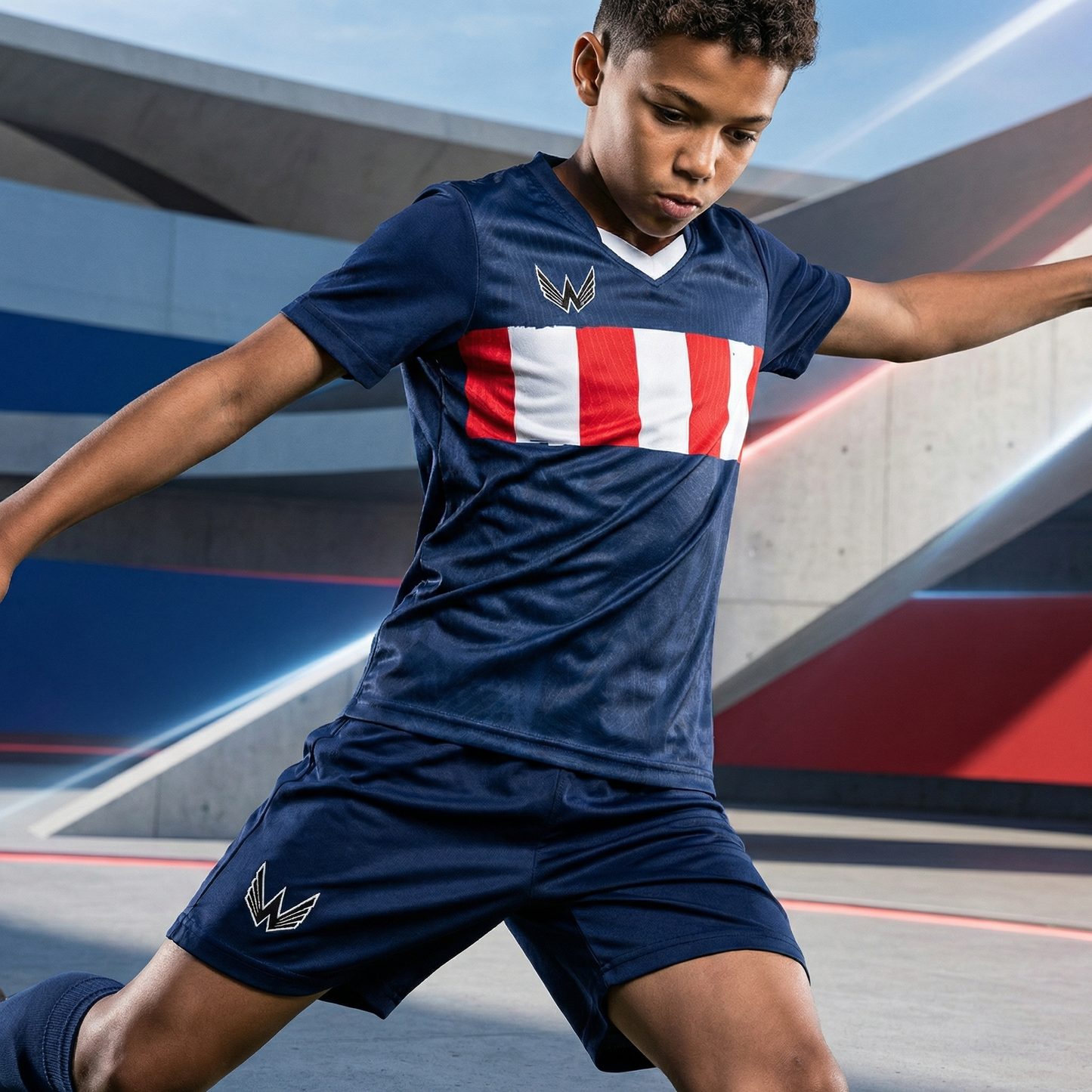 Essentials Youth soccer jersey Set - Athletic Red